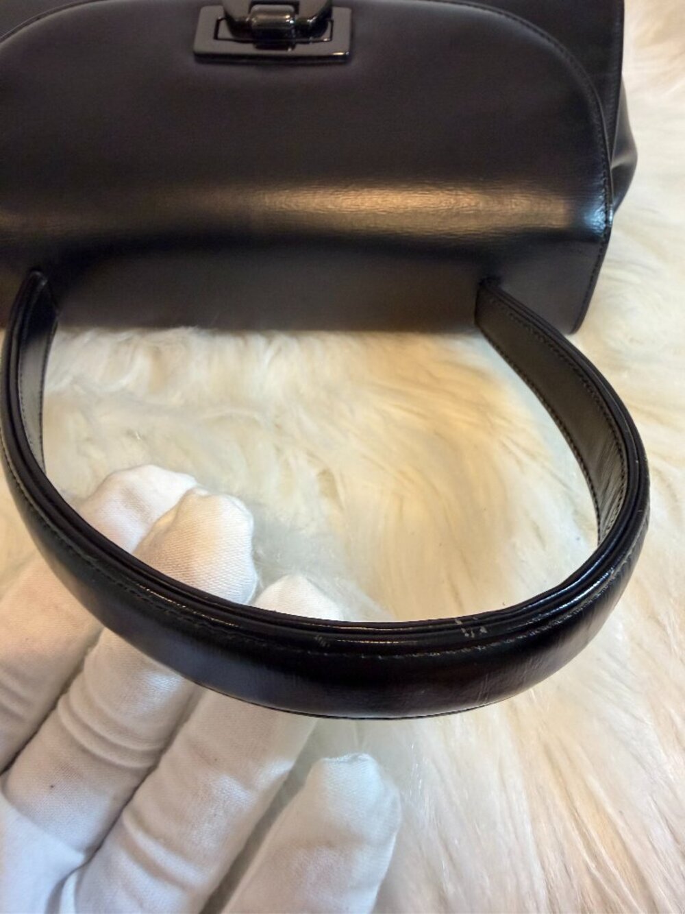 Vintage Givenchy Black Box Leather Top Handle - Picture 4 of 13